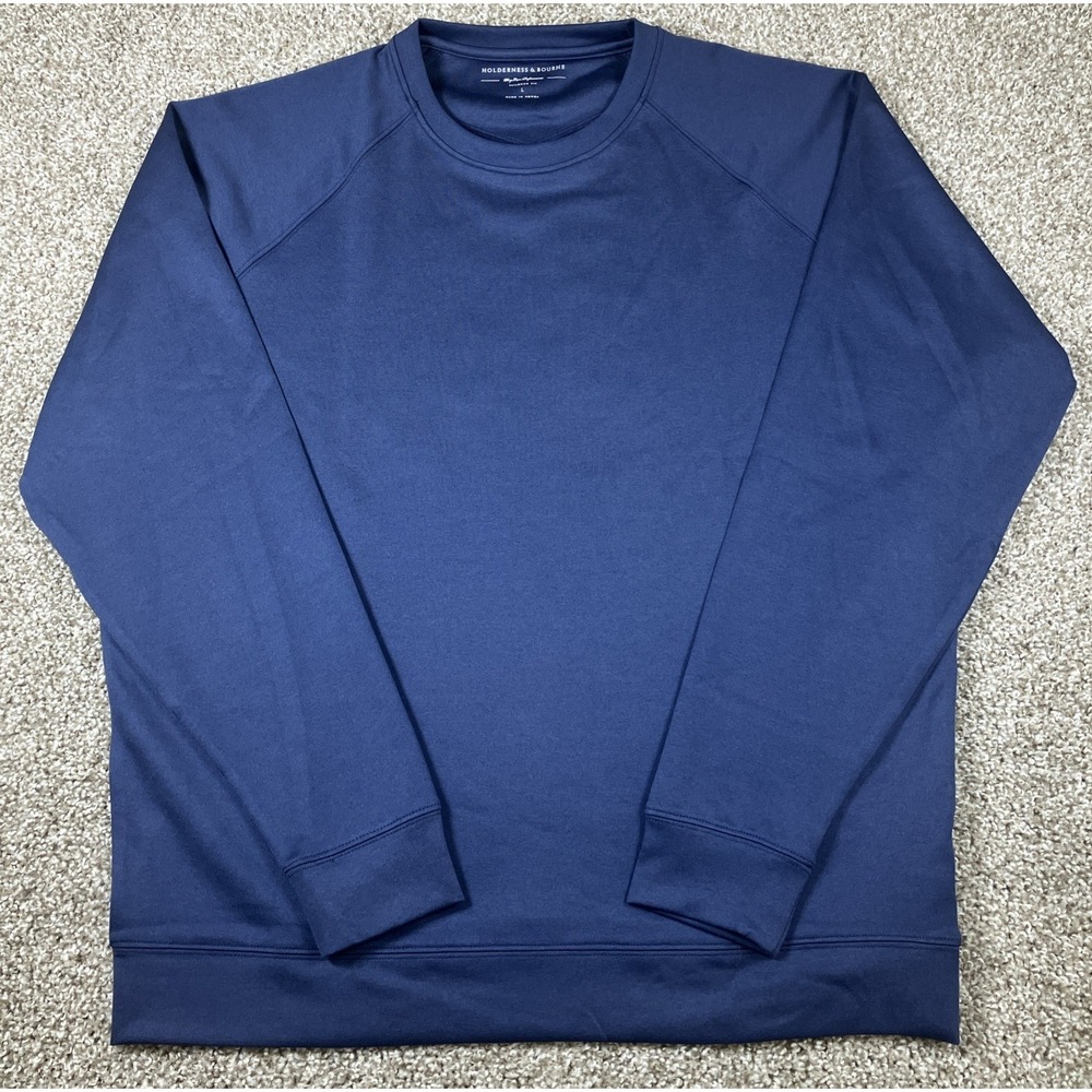 Holderness & Bourne The Betts Performance Golf Sweatshirt Navy Crewneck Large